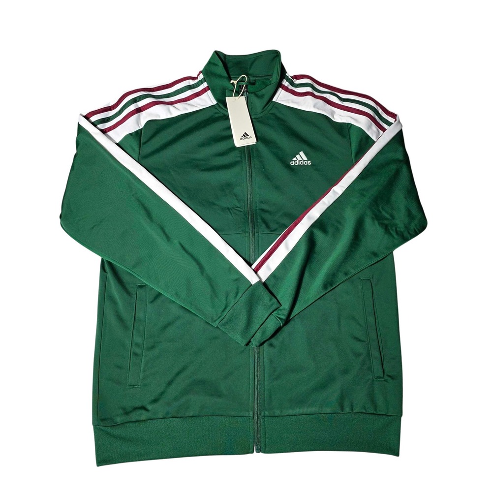adidas Mexico Nations Track Jacket Full Zip Mens Large Green Burgundy NWT JE9627